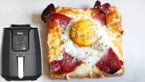 Air Fryer Cheese Egg Bacon Toast Recipe | DIY Joy Projects and Crafts Ideas