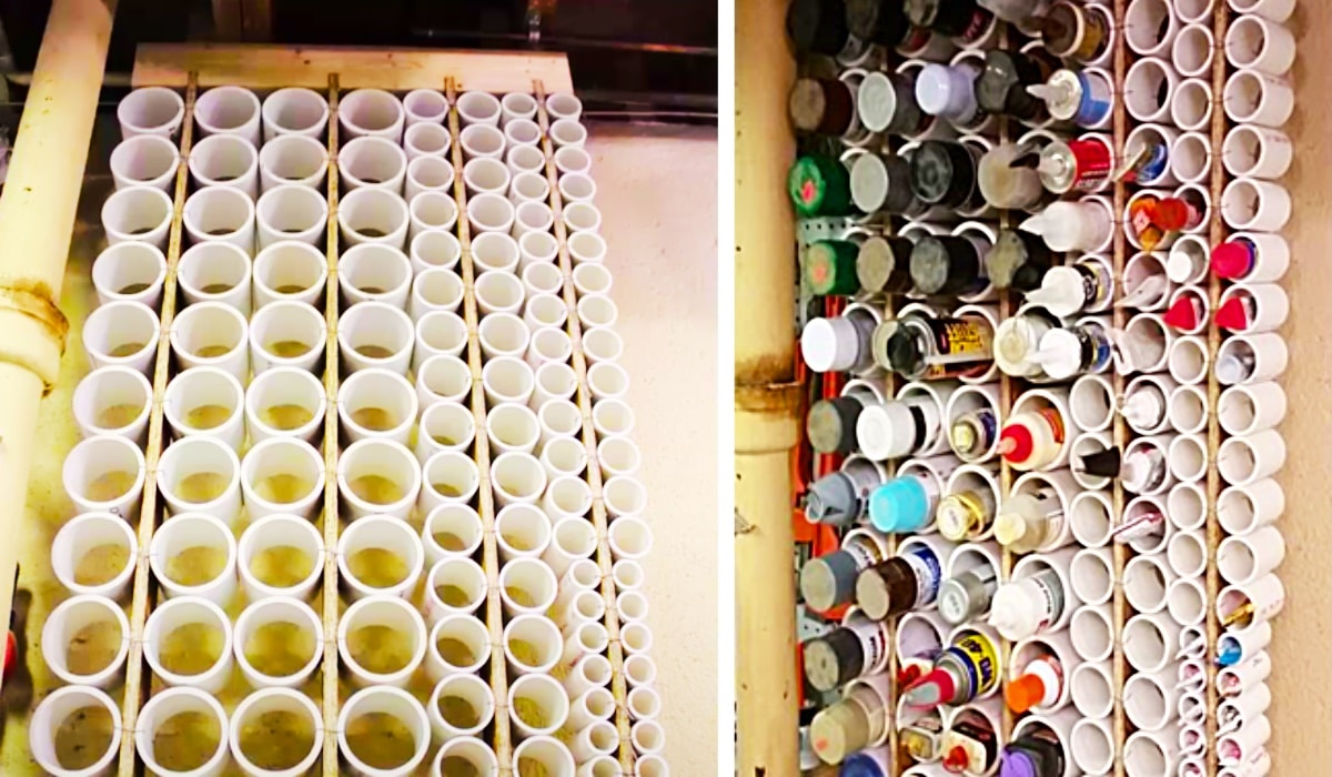 DIY PVC Pipe Storage For Paint