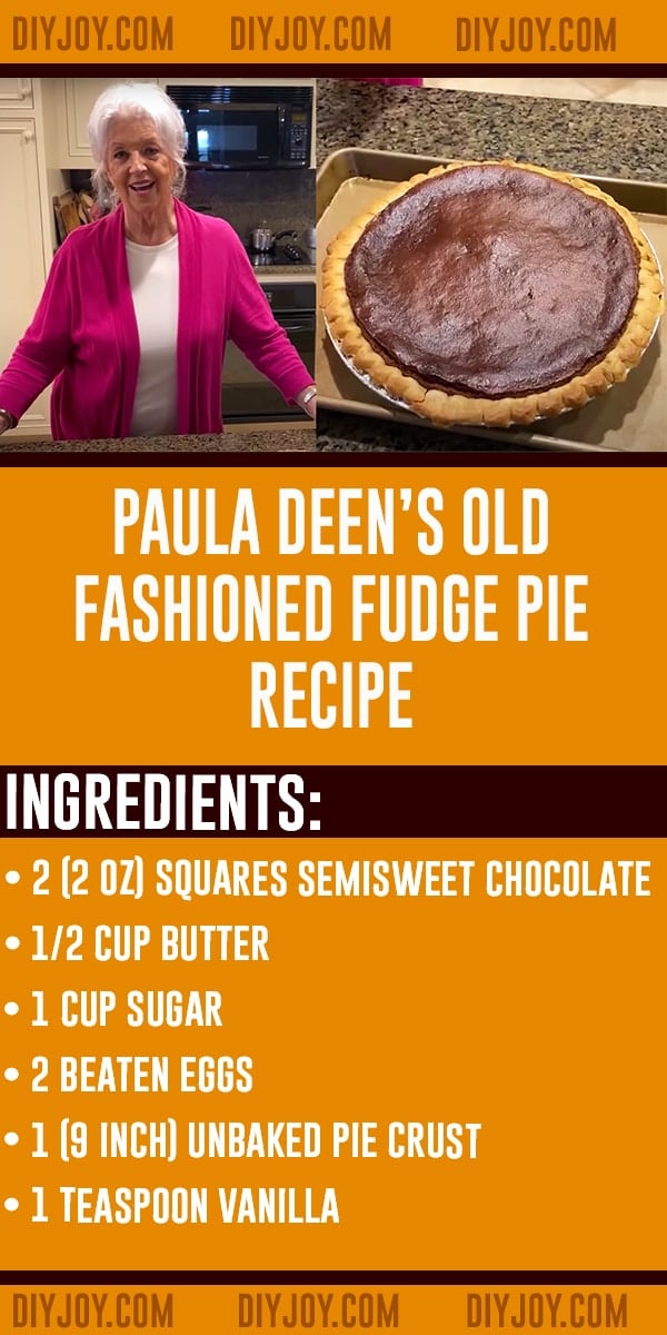 Paula Deen's Old Fashioned Fudge Pie Recipe - Fudge Pie Recipes