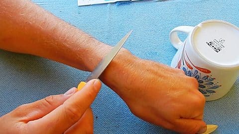 How To Sharpen Scissors And Knives With A Coffee Cup | DIY Joy Projects and Crafts Ideas