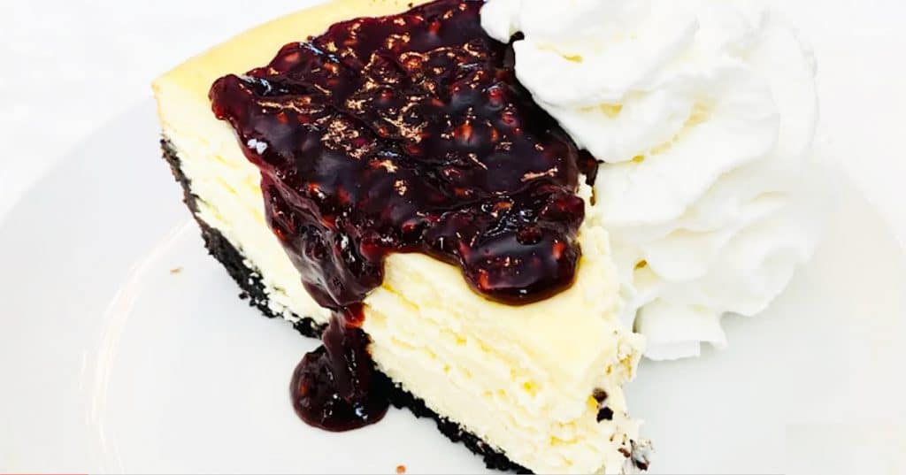 White Chocolate Cheesecake With Chocolate Raspberry Sauce Recipe - Cheesecake Recipes - White Chocolate Cheesecake