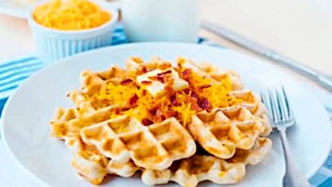 Savory Cheddar And Bacon Waffles Recipe | DIY Joy Projects and Crafts Ideas