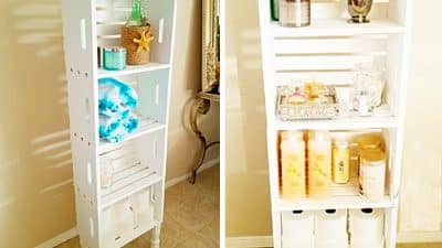 How To Make A Crate Hutch - DIY Bathroom Storage - Easy Shelving Ideas