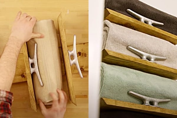 How To make A Nautical Towel Holder - DIY Towel Rack - Wooden Towel Rack