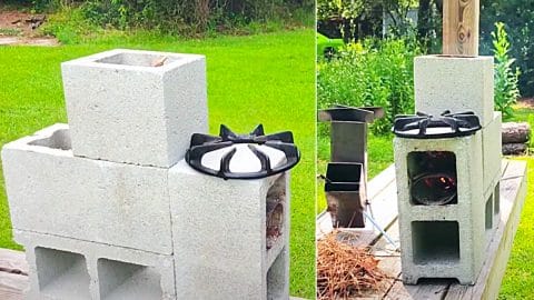 How To Build A Cinder Block Rocket Stove In A Few Minutes | DIY Joy Projects and Crafts Ideas