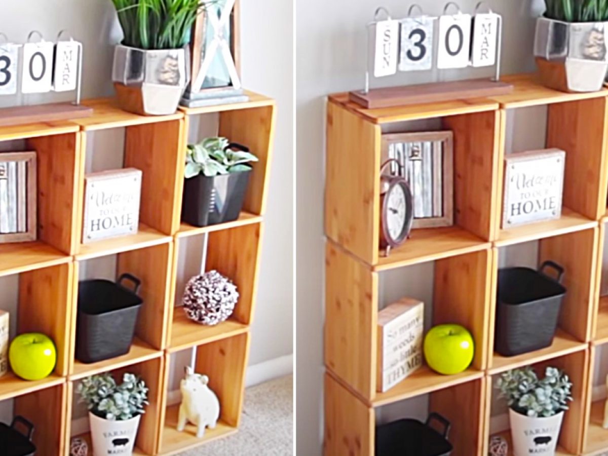 DOLLAR TREE WOOD ORGANIZERS SHELVES, DOLLAR TREE DIY