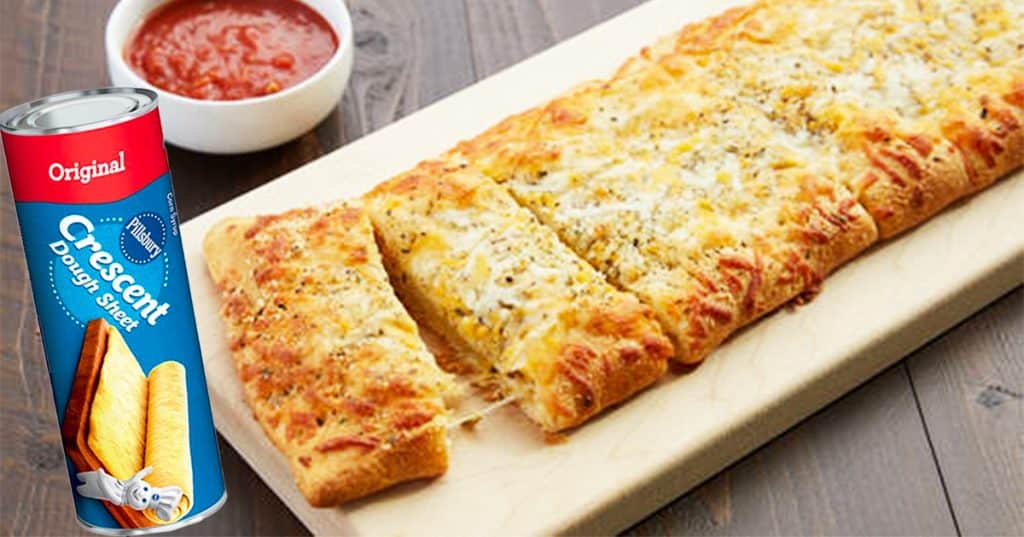 5-Ingredient Crescent Cheesy Bread Recipe - Canned Crescent Roll Recipes - Cheesy Bread Recipes