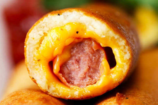 Cheesy Fried Hot Dogs Recipe - Corn Dogs Recipe - Cheesy Dog Recipe
