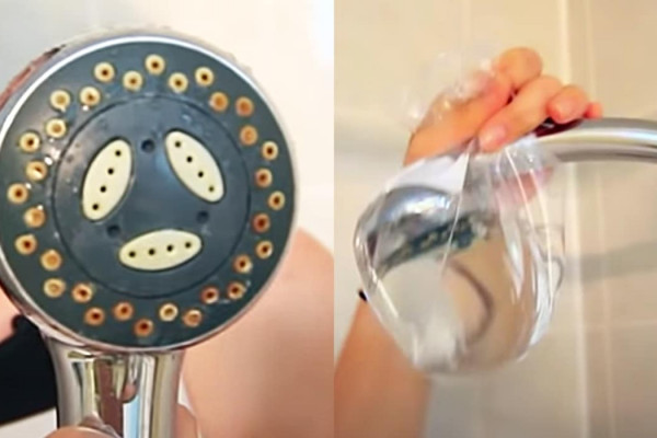 How To Descale A Shower Head - Clean A Shower Head With A Plastic Bag - Easy Cleaning Hacks