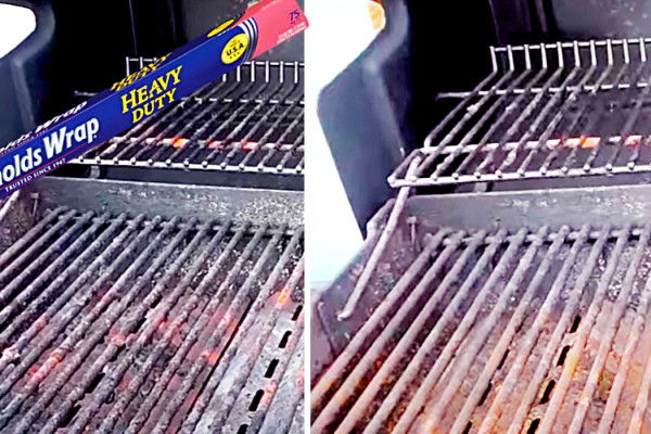 How To Clean A BBQ Grill With Aluminum Foil - Soil Hacks - Grill Cleaning Hack