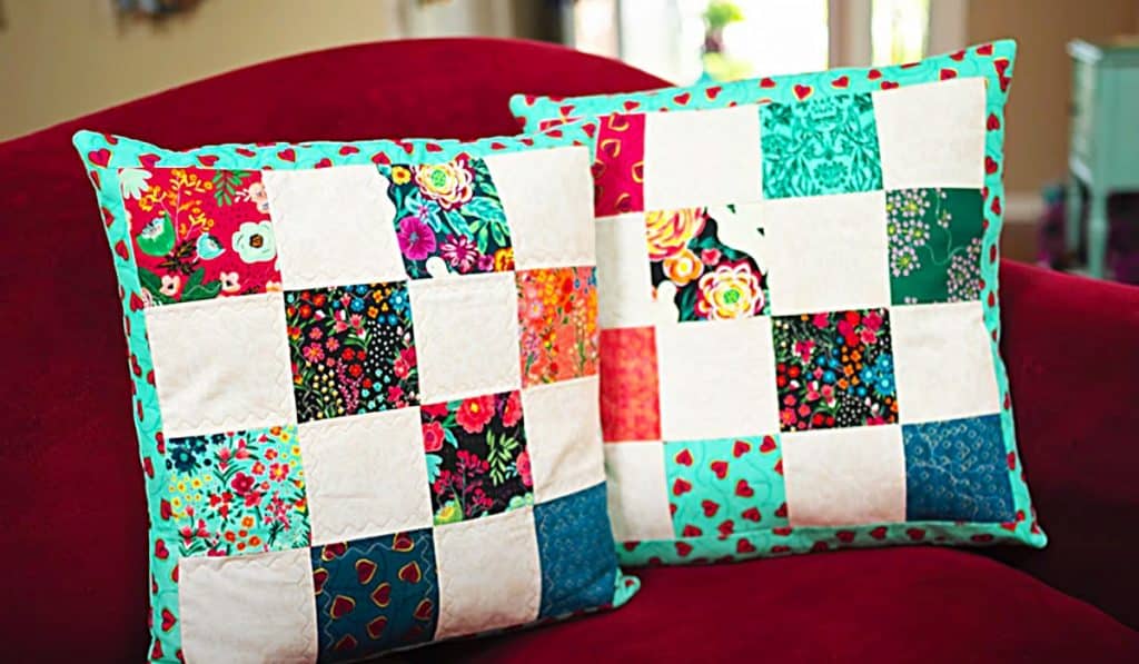 How To Make A Patchwork Pillow - Easy Patchwork Pillow Pattern - Free Pillow Pattern