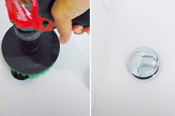 How To Clean A Shower With A Power Drill - Easy Bathtub Cleaning - Cleaning Hack