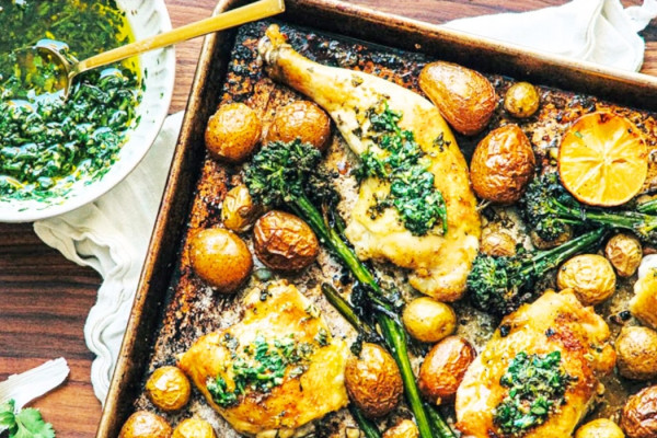 Sheet Pan Chicken And Potatoes Recipe -How To Make Sheet Pan Chicken - Easy Chicken Recipe