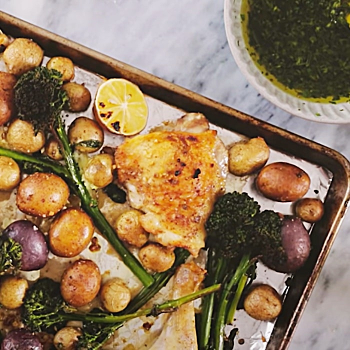 Sheet Pan Chicken And Potatoes Recipe -How To Make Sheet Pan Chicken - Easy Chicken Recipe
