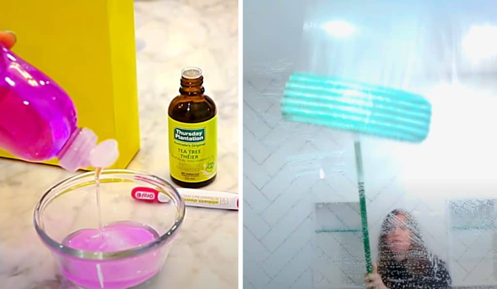 Easy Way To Clean A Shower - Clean Soap Scum Off A Shower Door - DIY Cleaning Hacks