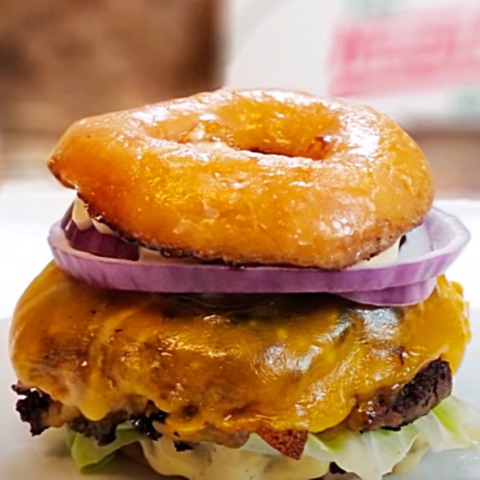 Copycat Krispy Kreme Smash Burger Recipe - Easy Burger Recipe - Donut Ideas
