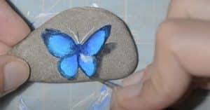 Easy DIY Butterfly Rock Painting