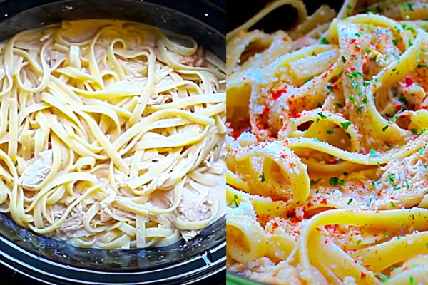Crockpot Cajun Chicken Fettuccine Recipe - Easy Crockpot Meal Ideas - Cheap Crockpot Recipes