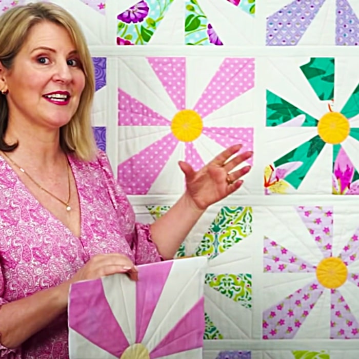 Quilt As You Go Daisy Block - Easy Quilt Pattern - Free Quilt Pattern
