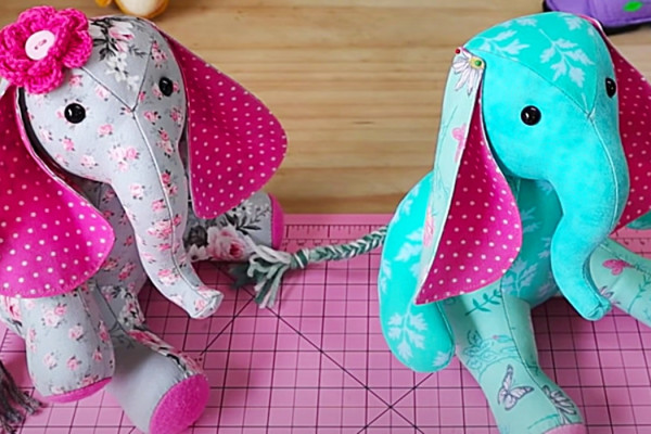 Patchwork Elephant - Easy Patchwork Toy - Free Sewing Pattern