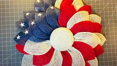 How To Make An American Flag Flower Wreath - Easy Wreath Ideas - Patriotic Wreath