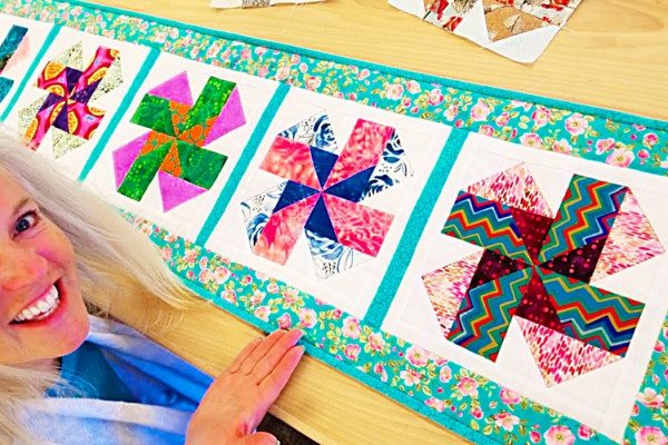 Leftover Scrappy Table Runner - Donna Jordan Quilt Designs - Easy Sewing Projects