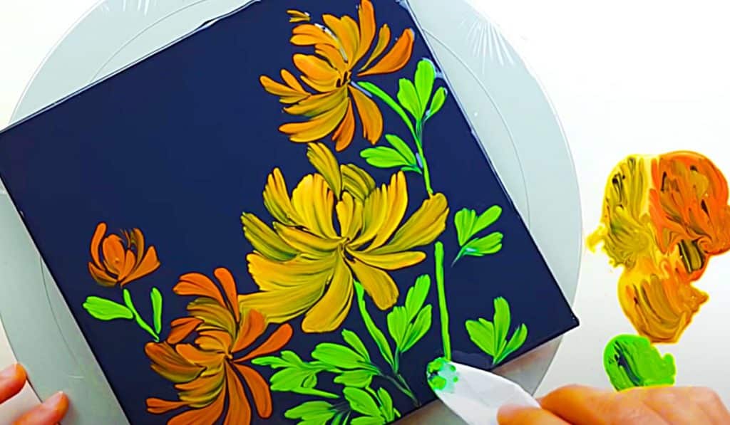 How To Paint With Tissue Paper - Easy Flower Painting Method - Fun Hobby Painting Ideas