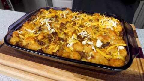Refrigerator Leftovers Tater Tot Breakfast Casserole | DIY Joy Projects and Crafts Ideas