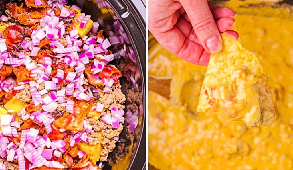 Crockpot Cheeseburger Dip With Bacon - Easy Crockpot Ideas - How To Make A Party Dip