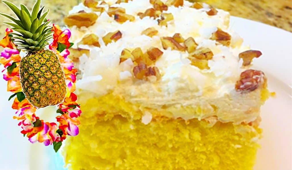 Hawaiian Cream Cake Recipe - Easy Cake Recipe - Pineapple And Coconut Cake Recipe
