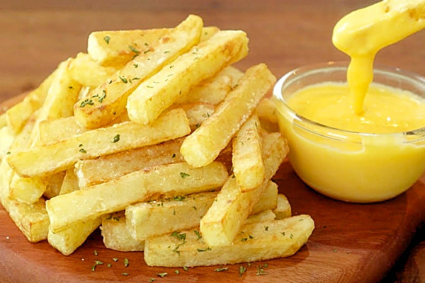 Crispy Fries With Cheese Sauce Recipe - How To Make Crispy Fries - Easy Snack Ideas