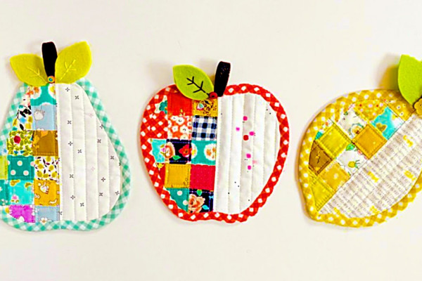 How To Make Apple And Pear Coasters - Easy Way To Make Coasters - Easy Quilting Ideas