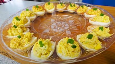 Crab Stuffed Deviled Eggs - Easy Side Dish Ideas - Seafood Recipes