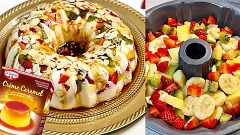 5-Minute Cream Caramel Pudding Fruit Mold Recipe | DIY Joy Projects and Crafts Ideas