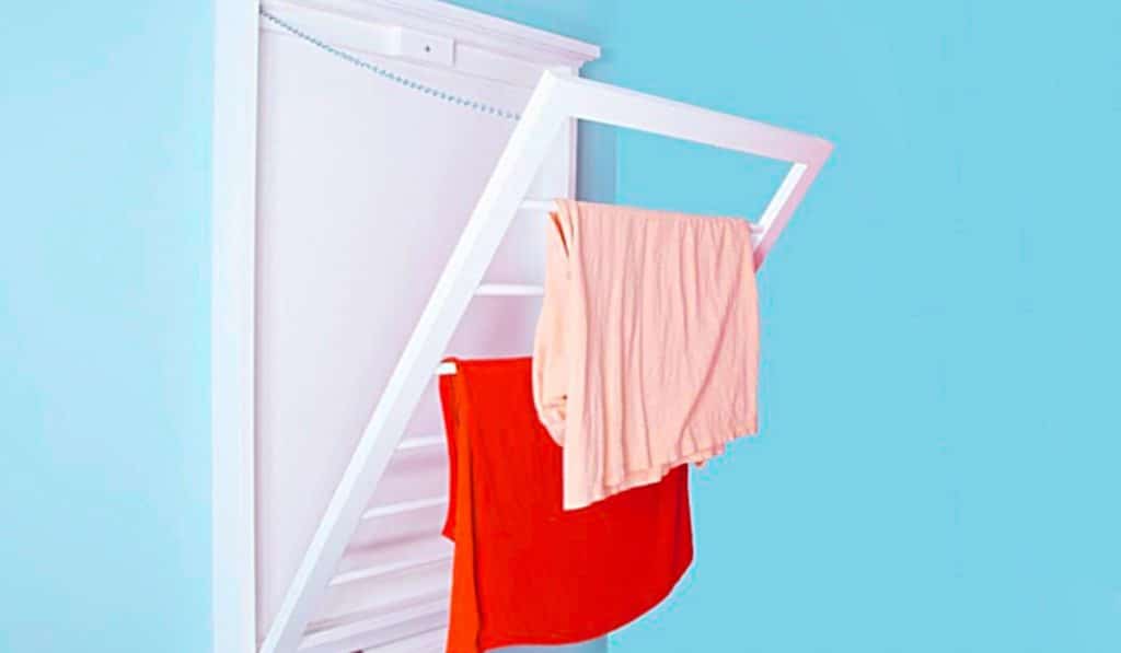 DIY Wall Mounted Drying Rack - Easy Drying Rack Build - Laundry Room Ideas