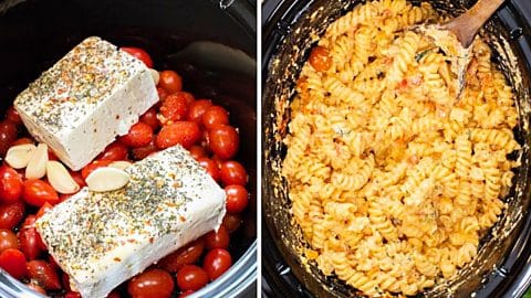 Crockpot Feta Tomato Pasta Recipe | DIY Joy Projects and Crafts Ideas
