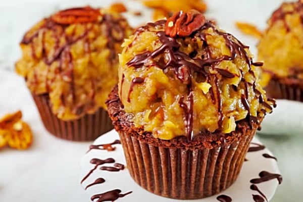 German Chocolate Cupcakes Recipe - Easy Cupcake Ideas - Easy Dessert Ideas