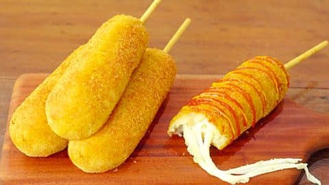 Cheese Potato Hot Dog On A Stick Recipe | DIY Joy Projects and Crafts Ideas