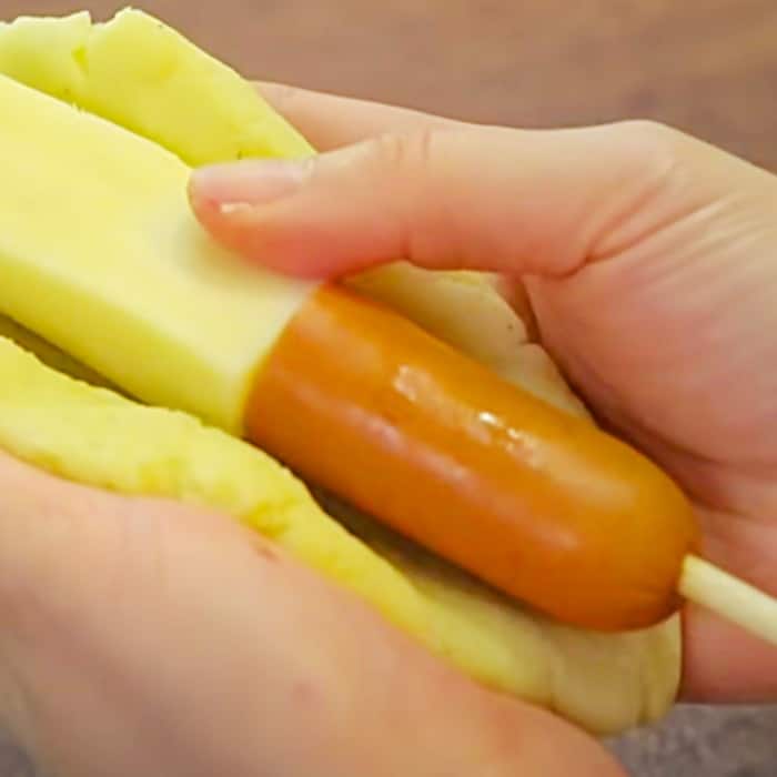 Corn Dogs Made With Potatoes - How To make Potato Dogs - Cheesy Dogs On A Stick Recipe
