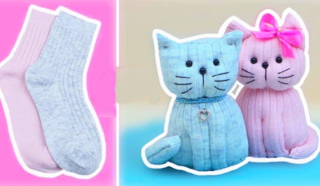 How To Make A Sock Kitty - Easy DIY Sock Toy - DIY Sock Project Ideas