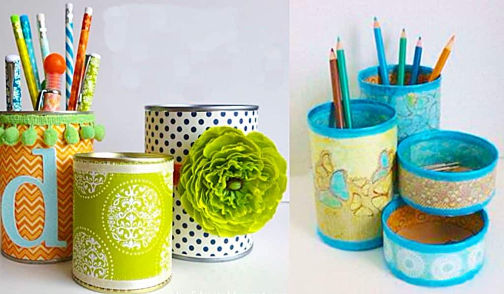 How To Make Tin Can Organizers - Paper Crafts - Recycled Project ideas