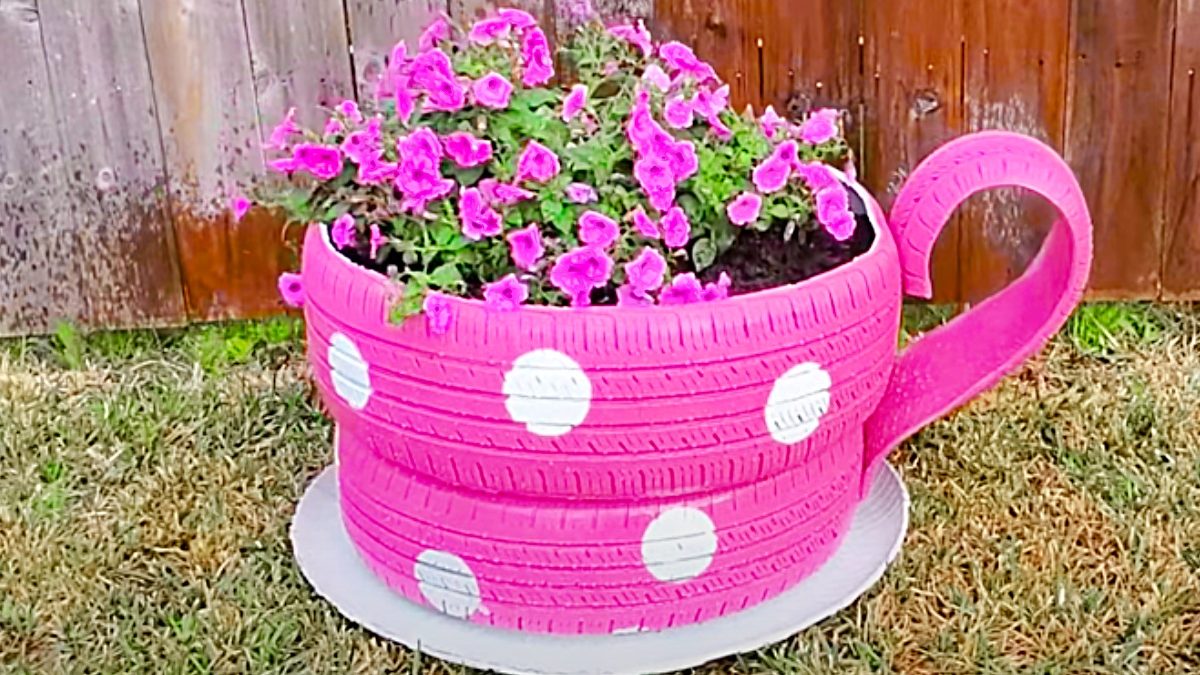 How to Make a DIY Tire Planter - Easy Tutorial