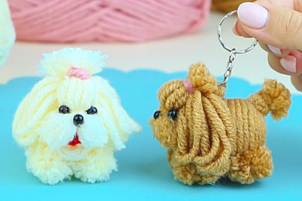 How To Make Yarn Dog - DIY Yarn Dog - How To Make A Dog From Yarn