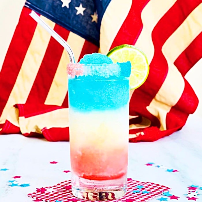 How To Make A Vodka Slushie - Easy Patriotic Slushie - Cocktails To Serve With Barbecue 