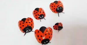 Garden Lady Bugs DIY With Plastic Spoons