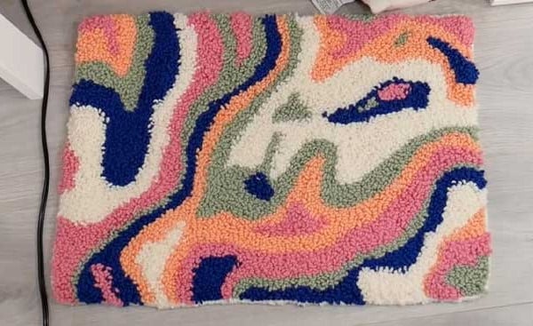 DIY Groovy Punch Needle Rug - DIY Home Decor