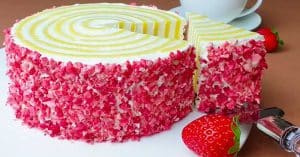 Strawberry Vanilla Swirl Cake Without Flour
