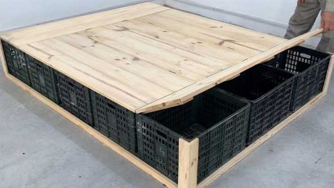 How To Turn Cheap Storage Crates Into A Platform Bed | DIY Joy Projects and Crafts Ideas