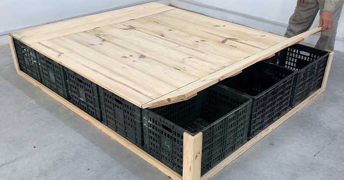 How To Turn Cheap Storage Crates Into A Platform Bed | DIY Joy Projects and Crafts Ideas