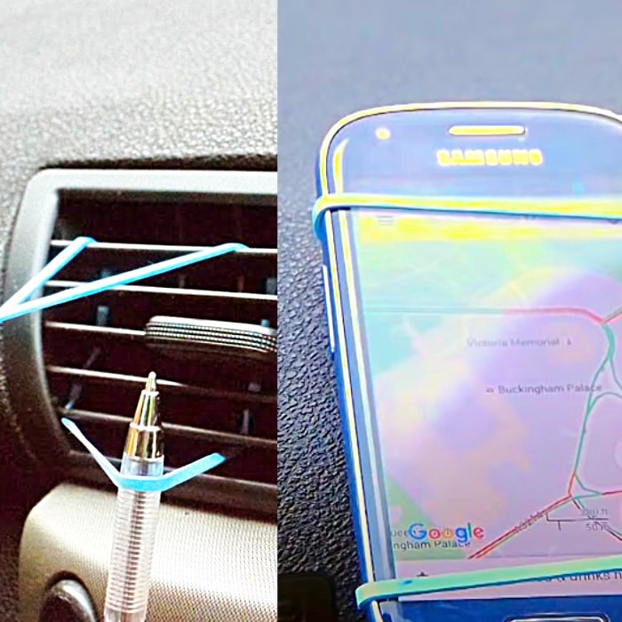 How To Make A Phone Holder For The Car - DIY Car Phone Holder Idea - Rubber Band Hacks